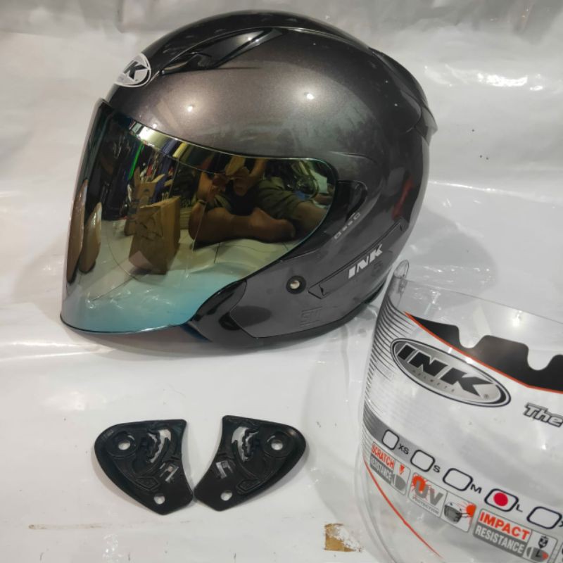 Jual Helm INK METRO PAKET GANTENG FLAT VISOR IRIDIUM GOLD dan SILVER ...