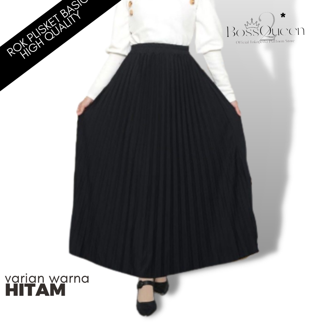 Jual Rok Plisket Premium Tebal Hitam 100 Originalrok Plisket Premium Jumbo M Fit Xxl Rok 5852