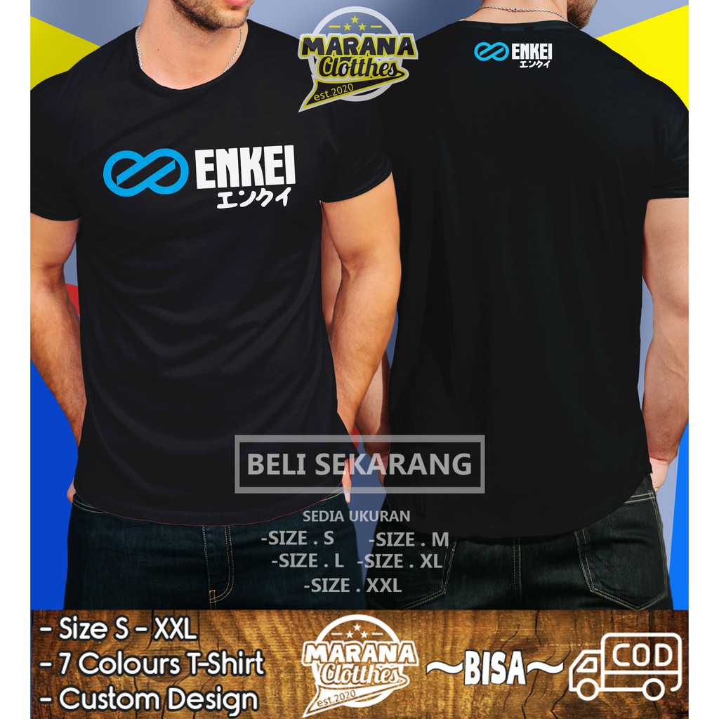 Jual Kaos Velg Enkei Wheels Logo Japanese Font Baju Otomotif | Shopee ...