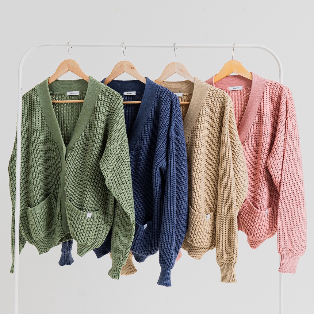 Jual ANSSY - Kumi Premium Pocket Cardigan - Cardigan Rajut Wanita Saku ...