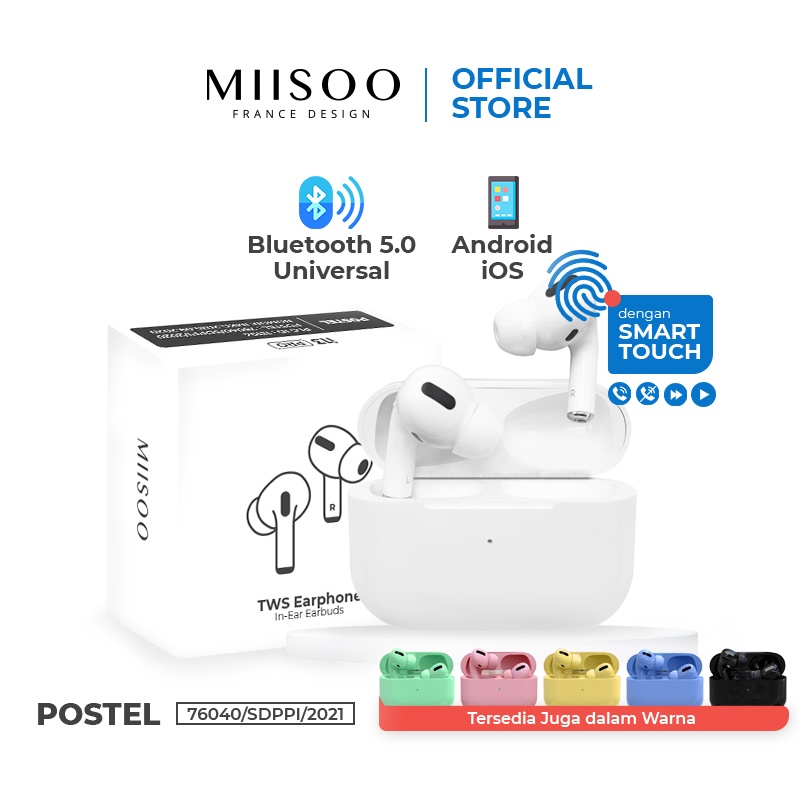 MIISOO i13 PRO Macaron i12 Macaron TWS Earphone IZIN POSTEL TRUE Wireless  STEREO Bluetooth HiFi