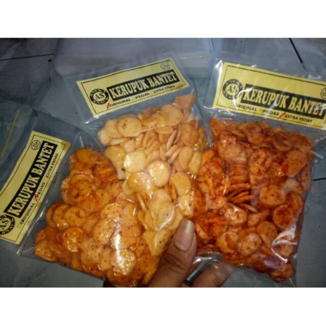 Jual Makaroni Bantet Pedas 50gr Krupuk Seblak Krupuk Udang Kerupuk