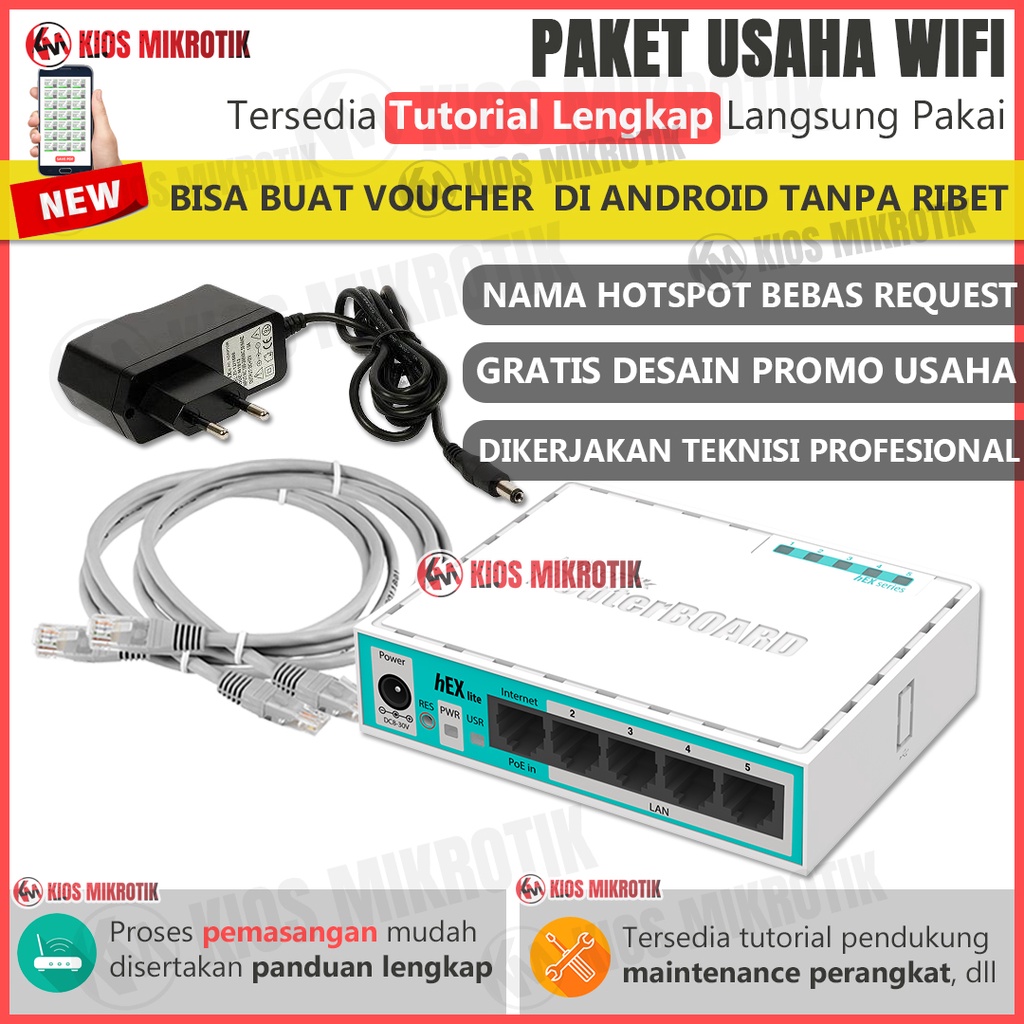 Jual Mikrotik Rb750r2 / Rb750 r2 Alat Usaha Wifi Hotspot Sistem Voucher ...