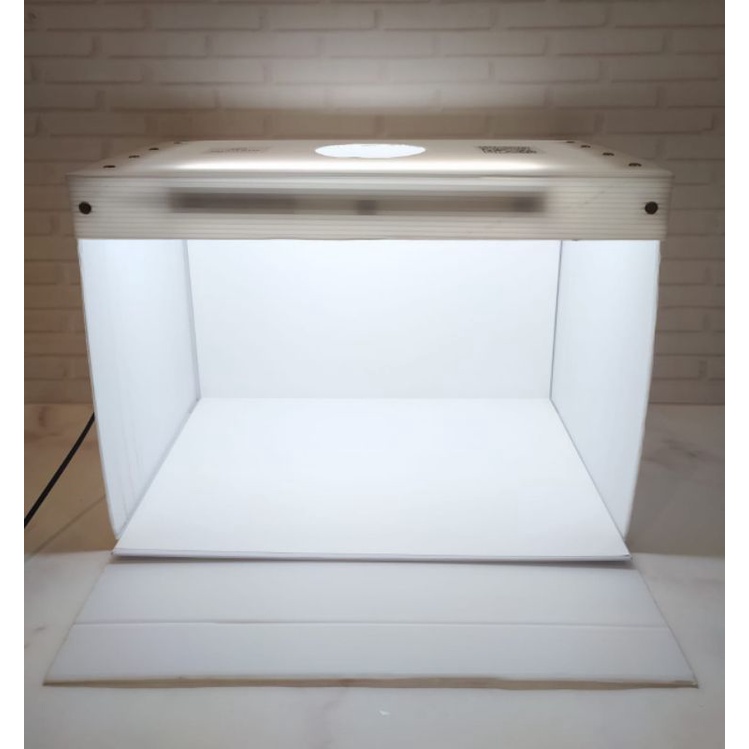Jual Mini Box Studio Foto LED Uk. A2 ( 44x30x24 cm) Motif warna putih polos Shopee Indonesia