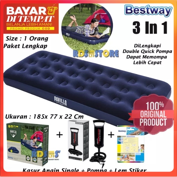 Jual Yunko Bestway Kasur Angin Pompa Bestway Single Orang Matras Angin Kasur Portable