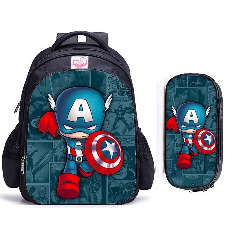 Tas ransel anak laki-laki superhero 2in1 - tas + tempat pinsil - tas anak  (TIDAK ADA BONUS JAM)