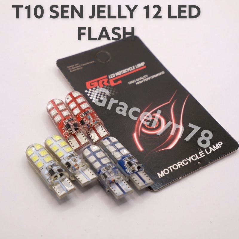 Jual Lampu Sein-Sen HARGA 1pcs LED Jelly Mode FLASH 12 Titik LED T10-T ...