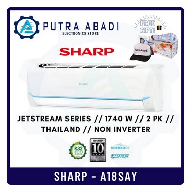 Jual AC SPLIT SHARP 2 PK 2 PK R32 JETSREAM SERIES NON INVERTER - A18SAY ...