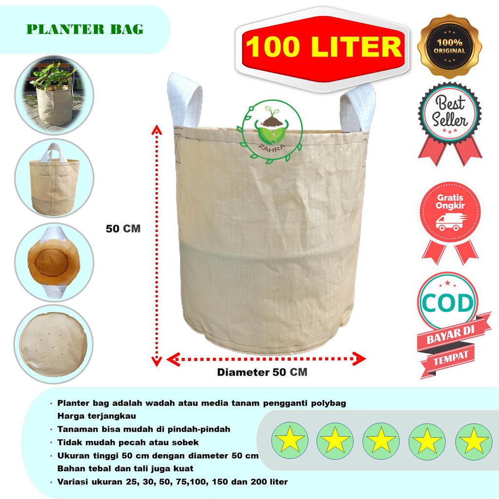 Jual Planter Bag Tanaman Hijau Dan Hitam 4 12 22 32 50 75 100 150 Liter - Planter  Bag