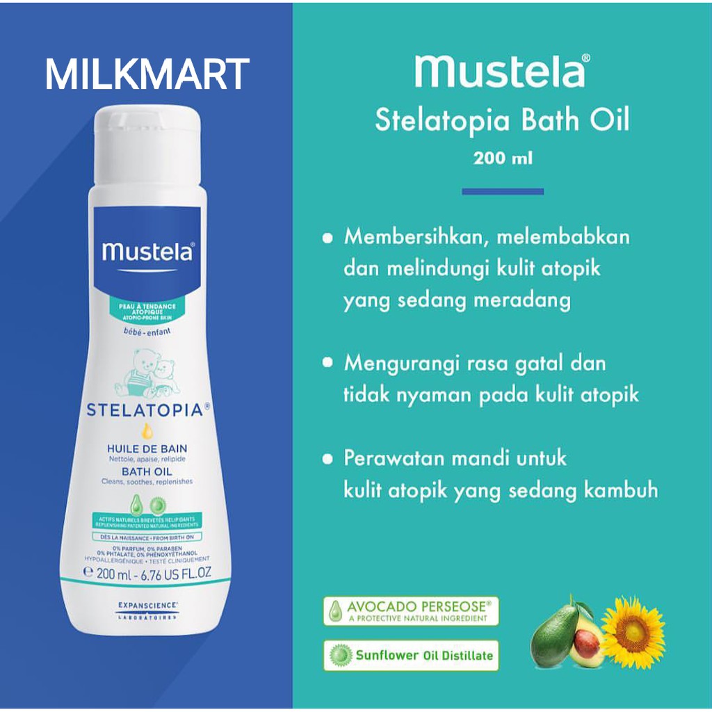 Mustela stelatopia milky bath hot sale oil