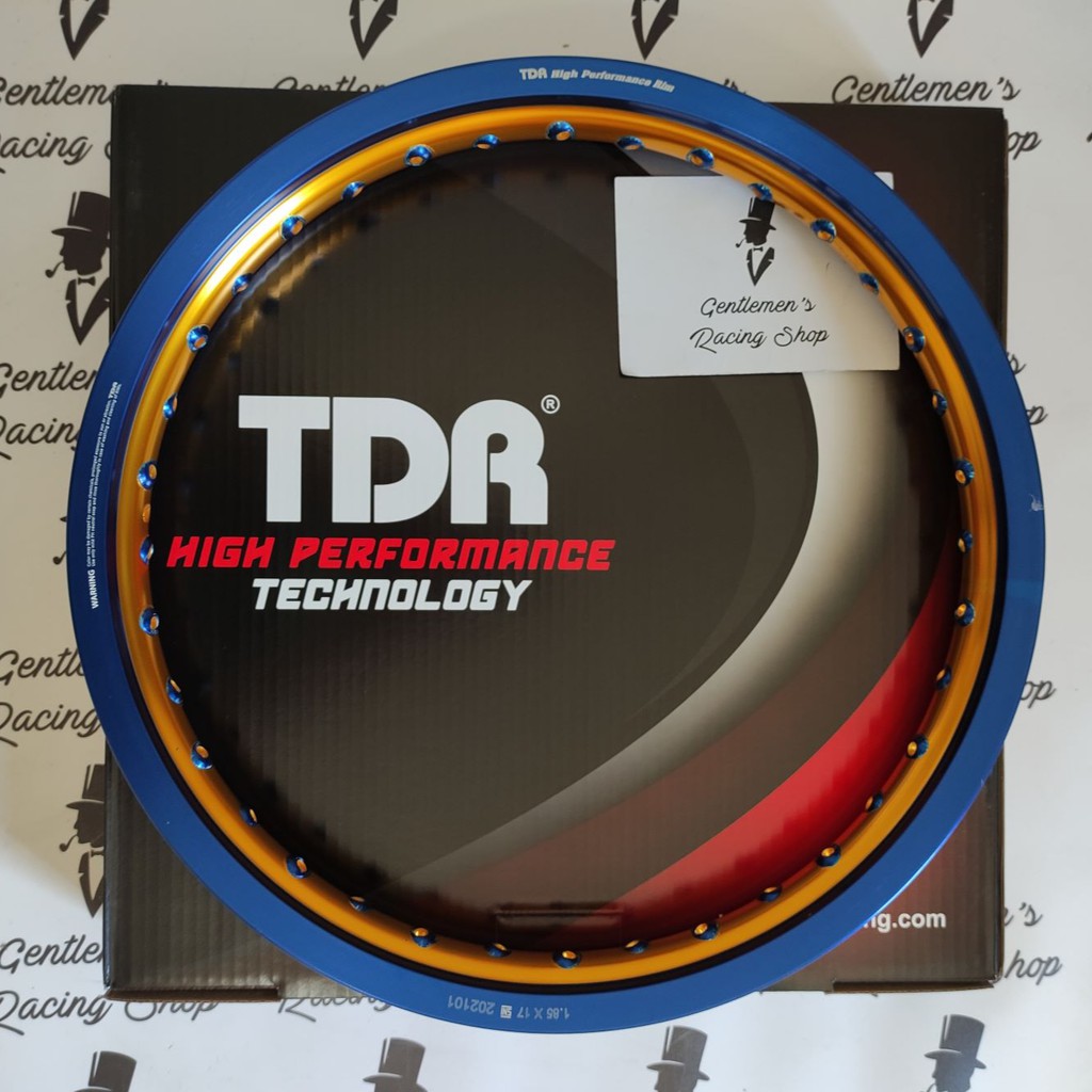 Jual Velg Rim TDR Wx Shape 2 Tone Ring 17 x 185 Blue Gold Biru Emas ...