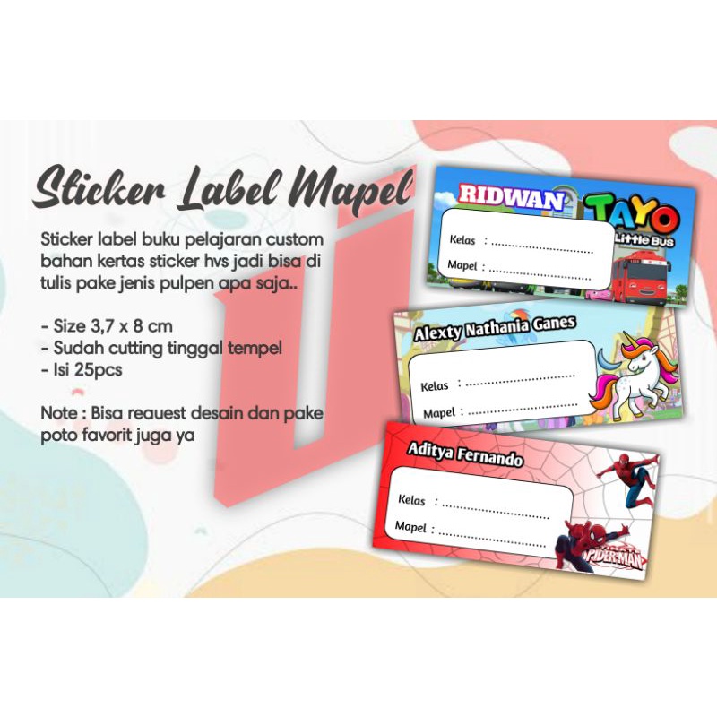 Jual Stiker Label Mapel Mata Pelajaran Buku Shopee Indonesia