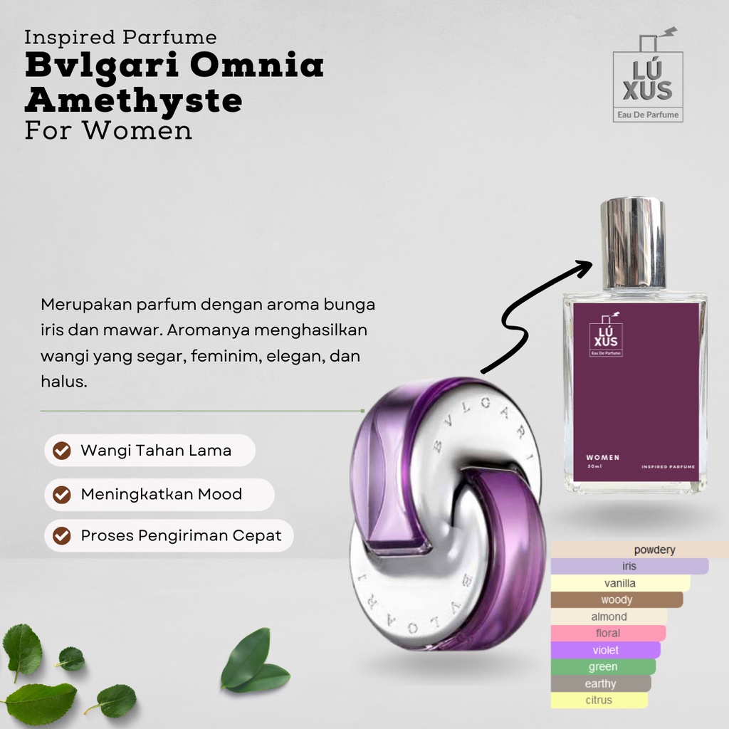 Luxus Parfume Aroma Bvlgari Omnia Amethyste Inspired Parfum Minyak Wangi Wanita Cewek Perempuan Tahan Lama