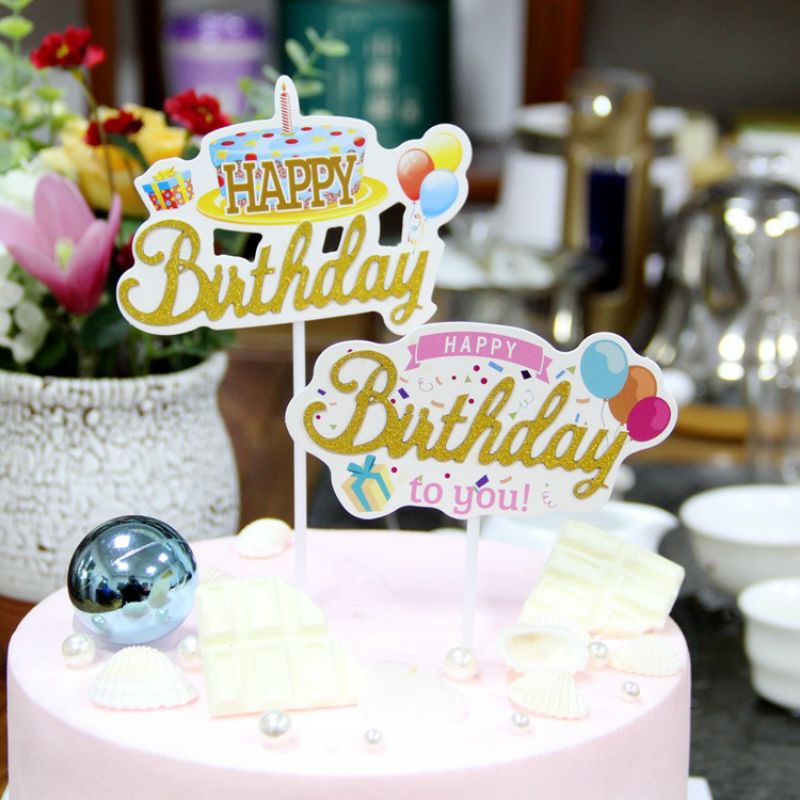 Jual Cake Topper HBD / Rainbow / Happy Birthday | Shopee Indonesia