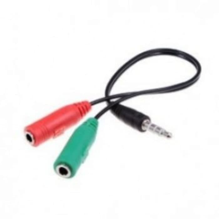 Jual SPLITER AUDIO MICROPHONE SMULE AUX SPLITTER 2 MIC HP PC EARPHONE ...