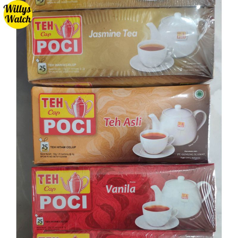 Jual Teh Celup Cap Poci Kotak Box Isi 25 Teabagsasli Teh Hitam Melati Vanilla Shopee 1528