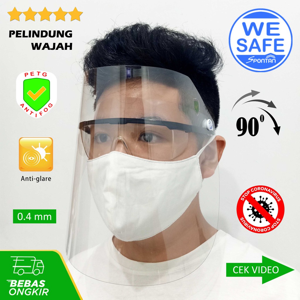 Jual Pelindung Wajah APD FACE SHIELD MASKER PLASTIK ANTI VIRUS | Shopee ...