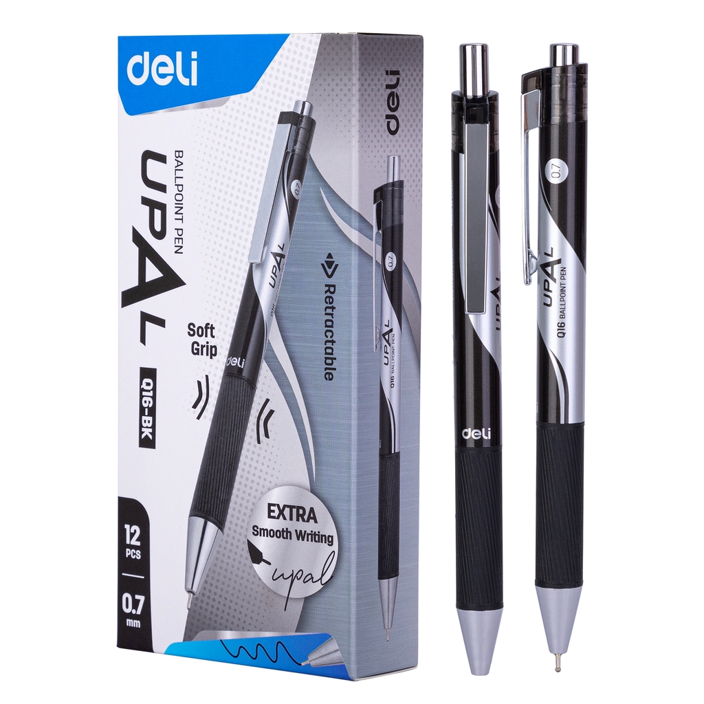 Jual Deli Ballpoint Pen Pulpen Tip 0.7mm Tinta Hitam Dengan Klip Logam ...