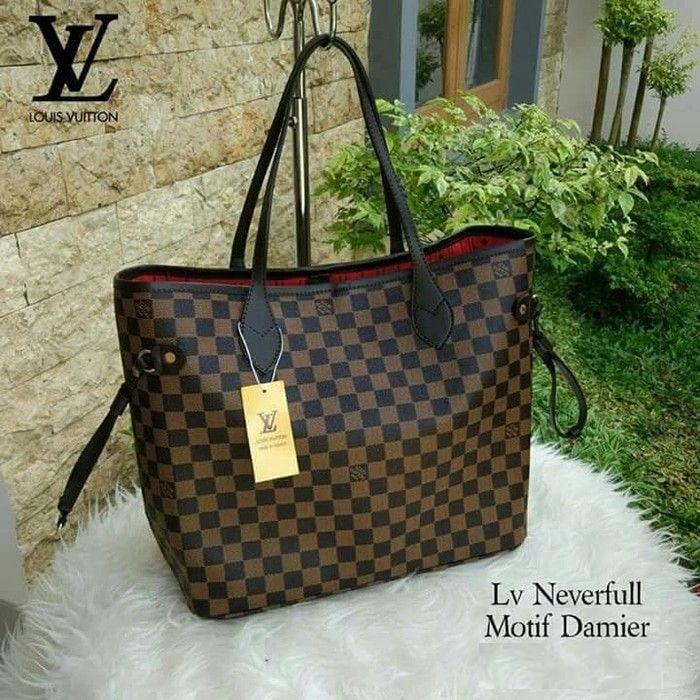 Jual tas wanita TAS LV NEVERFULL DAMIER MONO AZUR IMPORT BEST