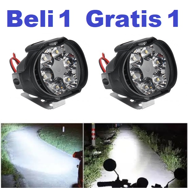 Autovindo Lampu Tembak Sorot LED Spion Motor Laser Gun Cree 6 Titik Mata 6 Watt 6W T6C 6Watt