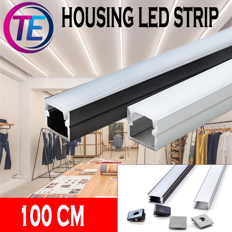 Jual Cover LED Kap Housing Aluminium LED Strip Rigid Bar Lampu 100 CM ...