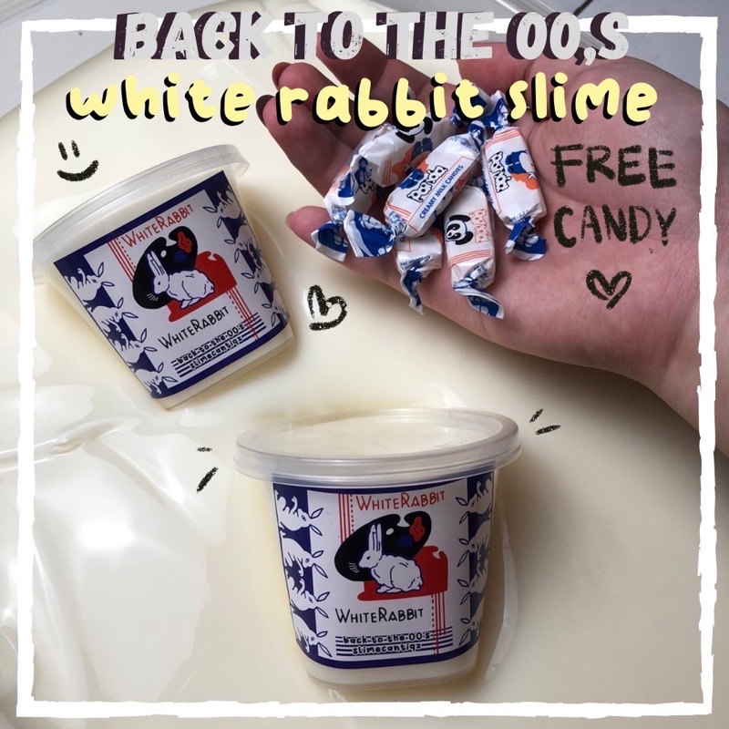 Jual white rabbit slime FREE PERMEN SUSU HALAL BESTSELLER | Shopee ...