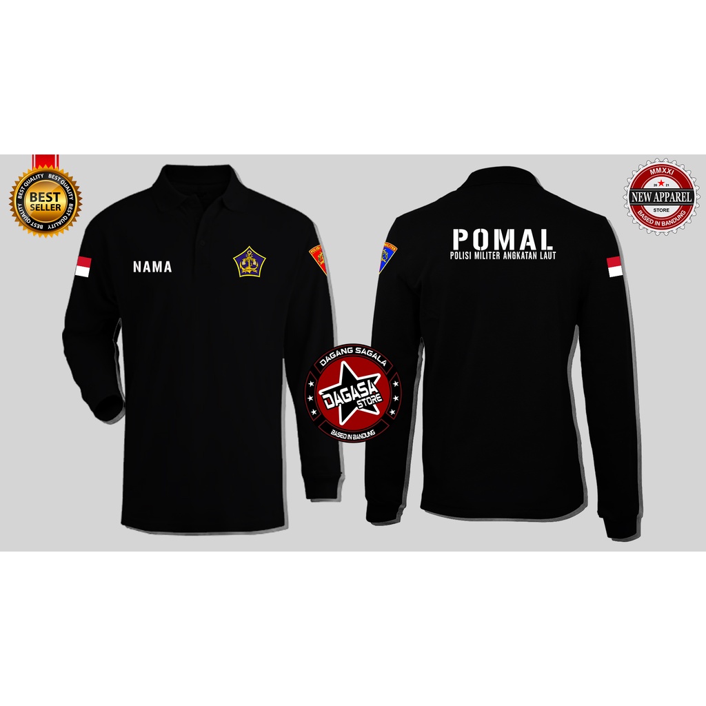 Jual POLOSHIRT / KAOS POLO POMAL POLISI MILITER LENGAN PANJANG ...