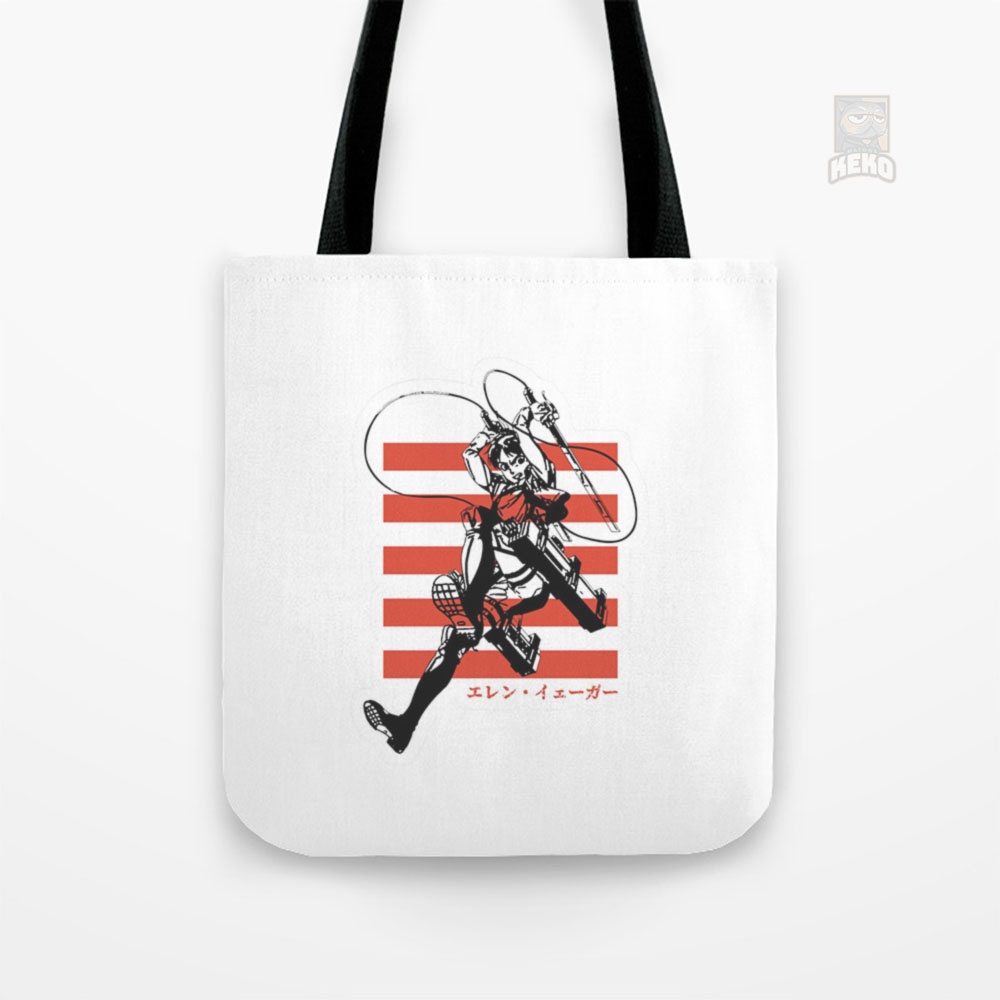 Jual Tote Bag Kanvas Attack on Titan Eren Jaeger design | Shopee Indonesia