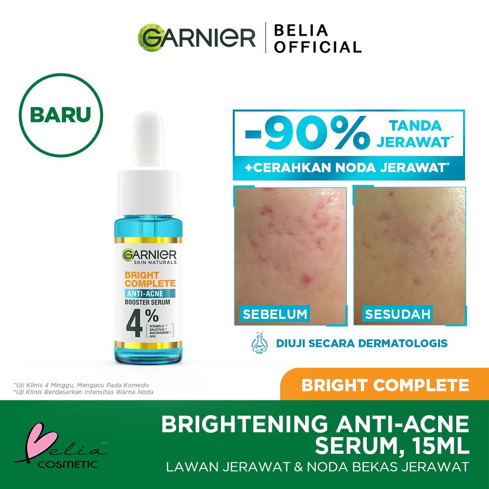 Jual BELIA Garnier Bright Complete Anti Acne Series | Clear Up | Serum ...