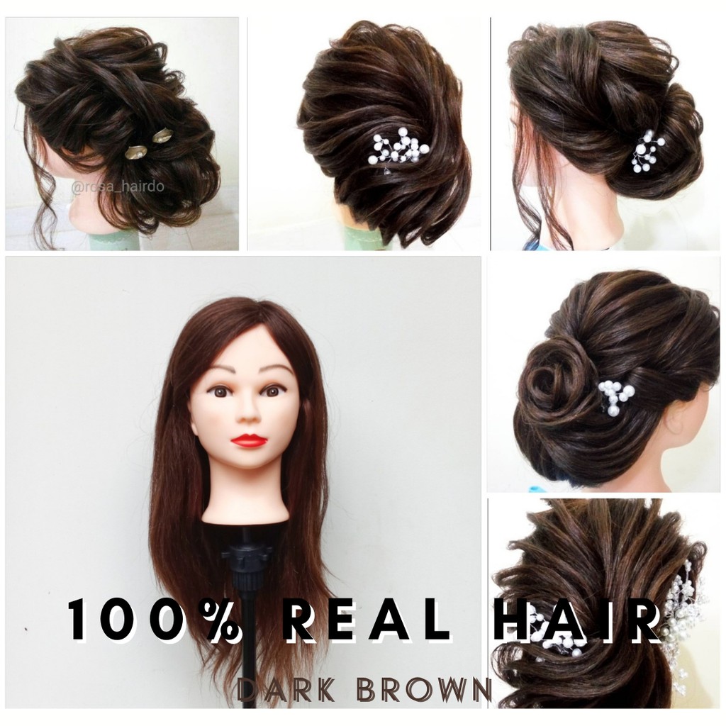 Jual LADY MANNEQUIN (BEATRIX) Manekin Rambut 100 Rambut Asli / Kepala Patung Rambut / Sanggul