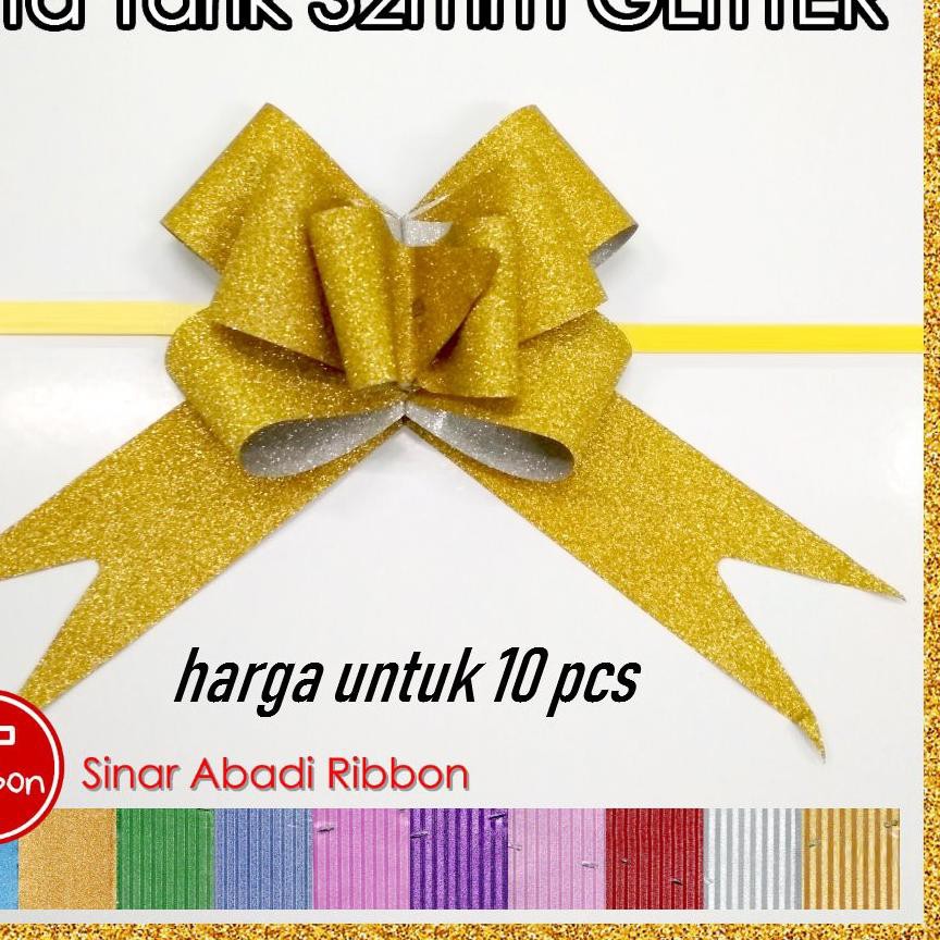 Jual ⁑☛terbaik11 11 Pqd 002} Pita Tarik Glitter 32mm Serut Besar Hiasan