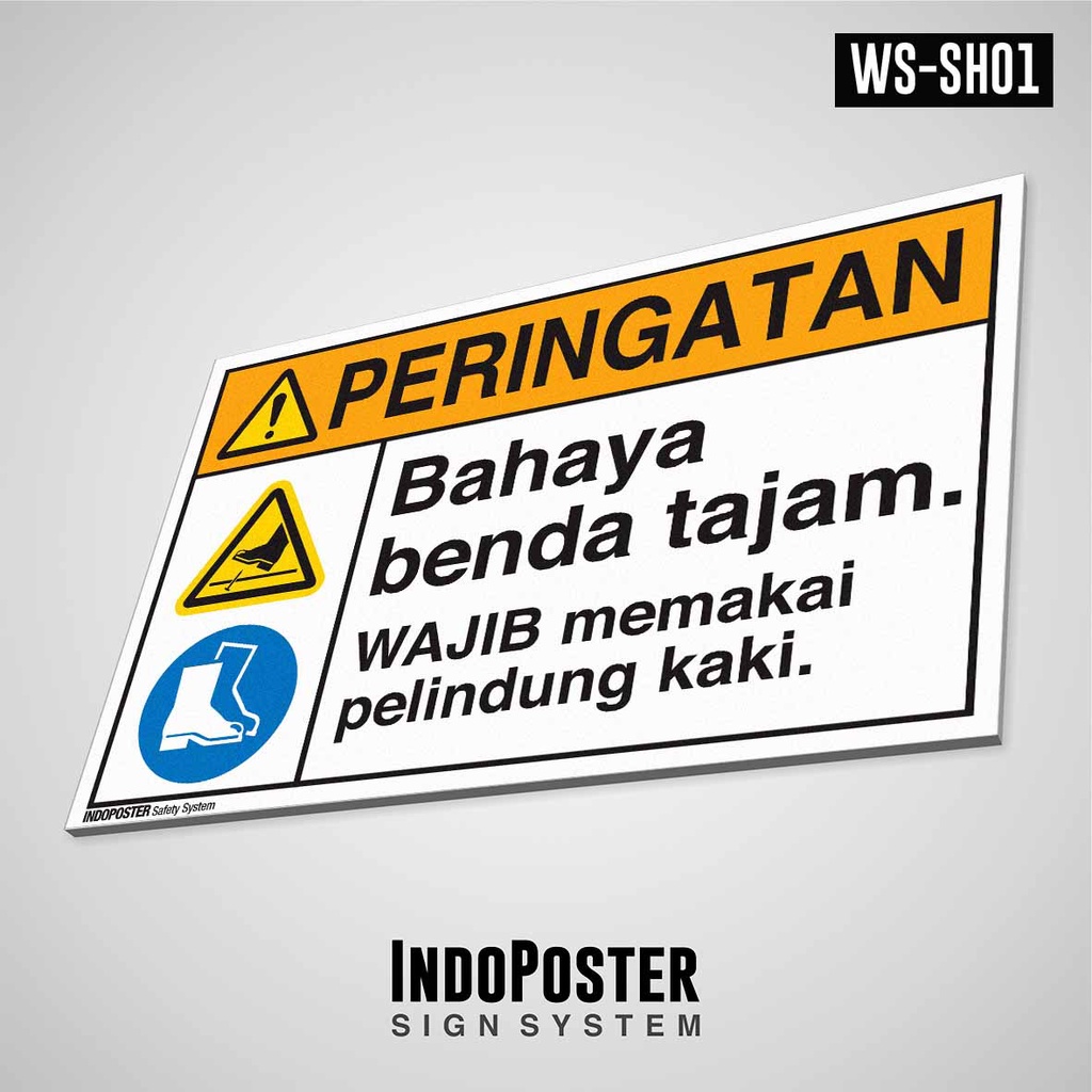 Jual Safety Sign Rambu K3 Pelat PVC ANSI Bahaya Benda Tajam Wajib APD ...