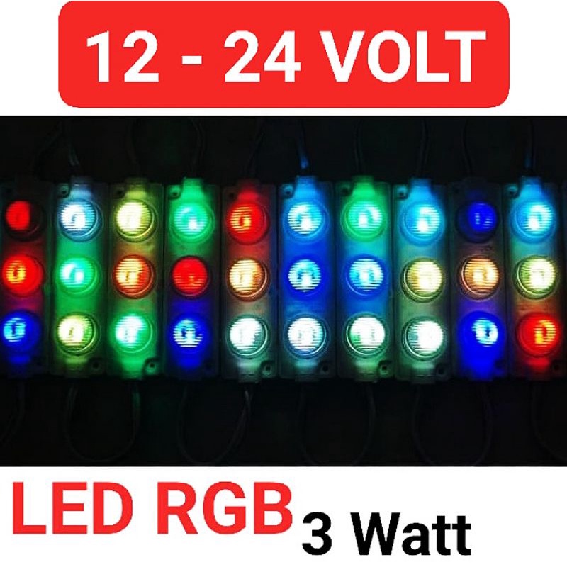 Jual LAMPU LED RGB 3 MATA 12 - 24 VOLT | Shopee Indonesia