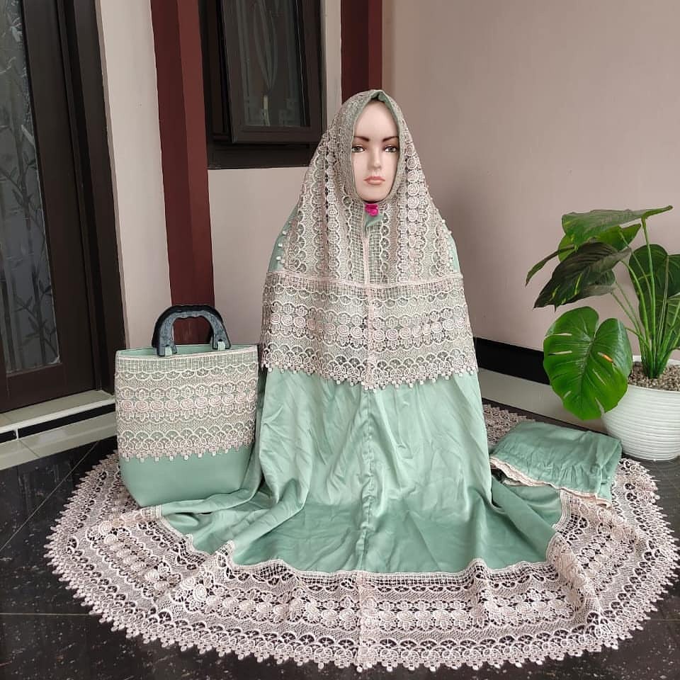 Jual COD MUKENA KATUN JUMBO FULL RENDA KEONG MAHARANI SHIREEN REAL PICT 