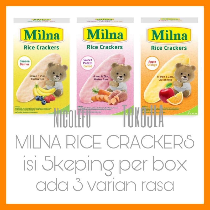 Jual MILNA Rice Crackers 20gr (ada 3 varian) | Shopee Indonesia