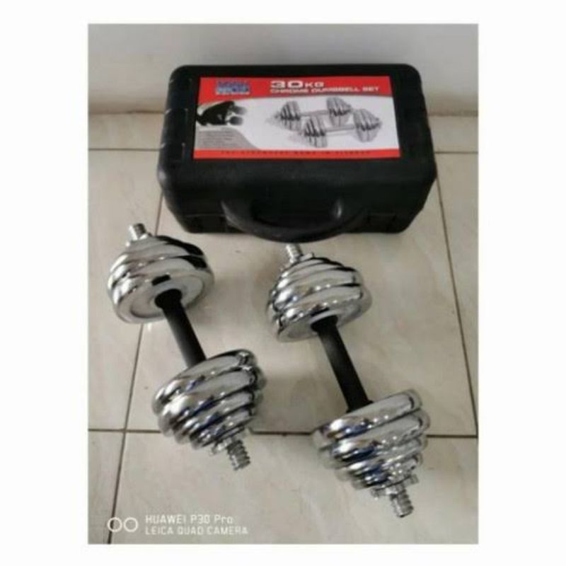 Jual DUMBLE SET TOTAL FITNES DUMBEL 30KG CROME | Shopee Indonesia