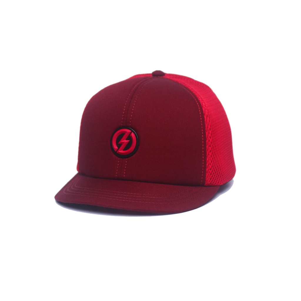 Jual TOPI TRUCKER SKATERS TJ019 LOGO S MERAH MARUN | Shopee Indonesia