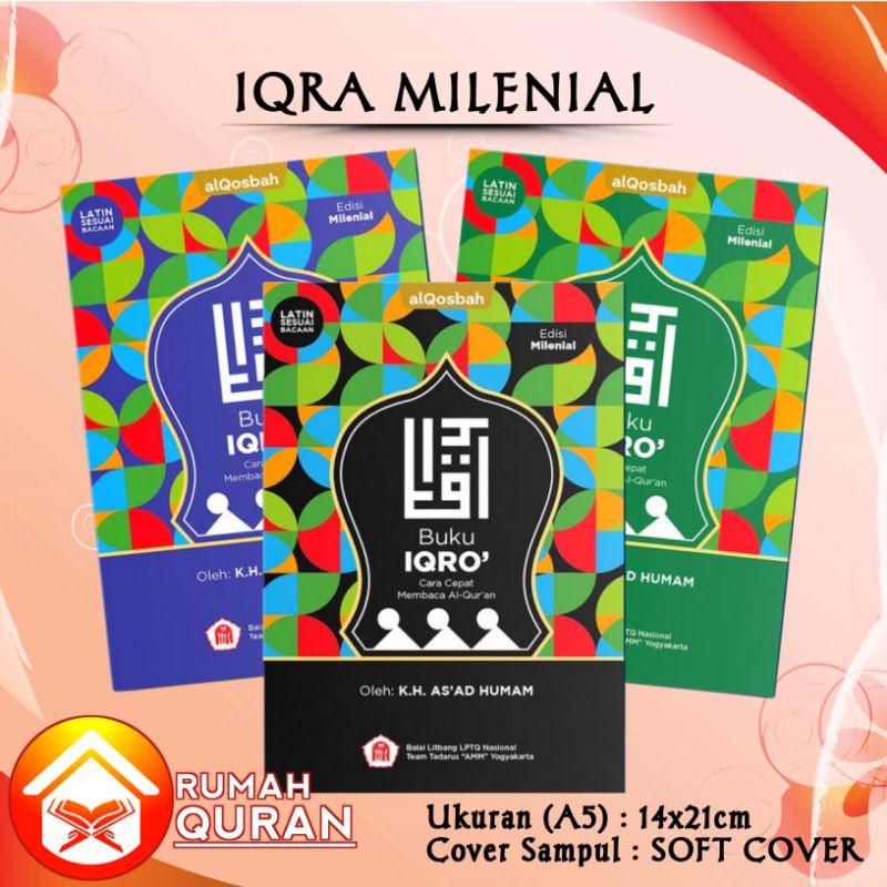 Jual Iqro' Milenial Full Colour Multiwarna AlQosbah | Buku Iqra Latin ...