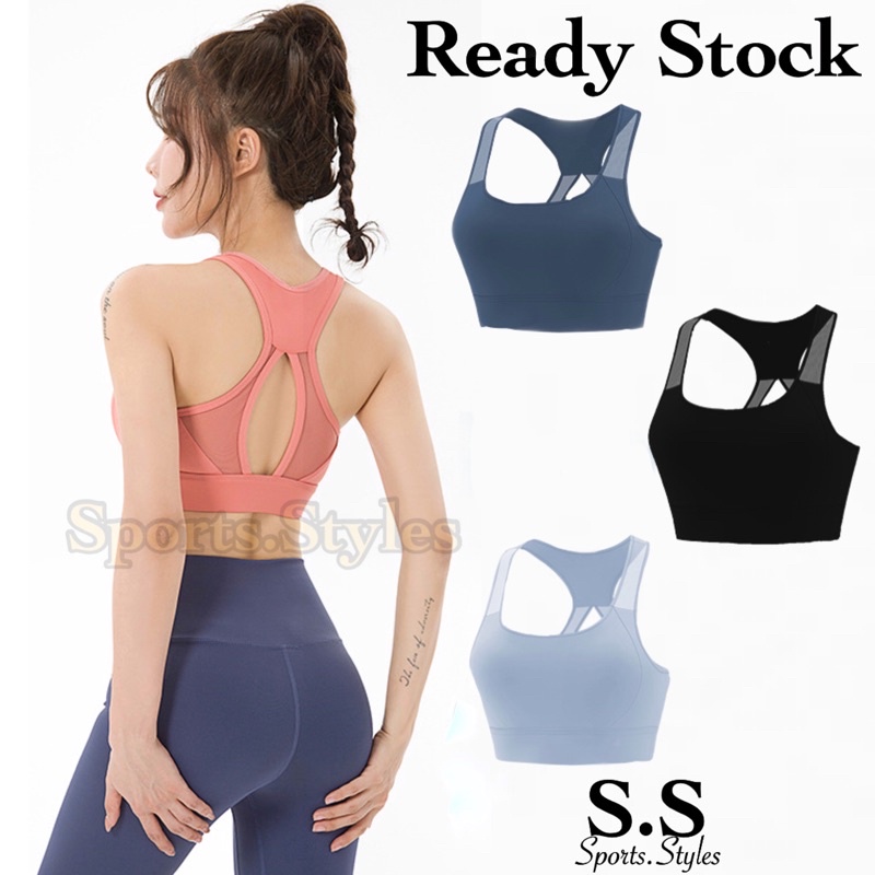 Jual Sport Bra Wanita Lace Model Crop Top Push Up Seamless Bh Olahraga