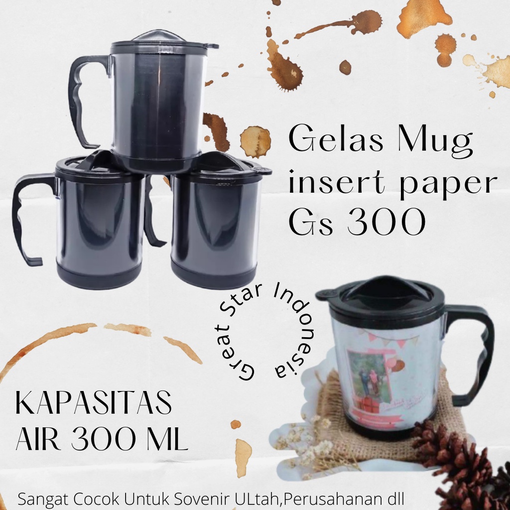 Jual Gelas Mug Insert Paper (GS-300) GRATIS BOX KRAFT SATUAN | Shopee ...