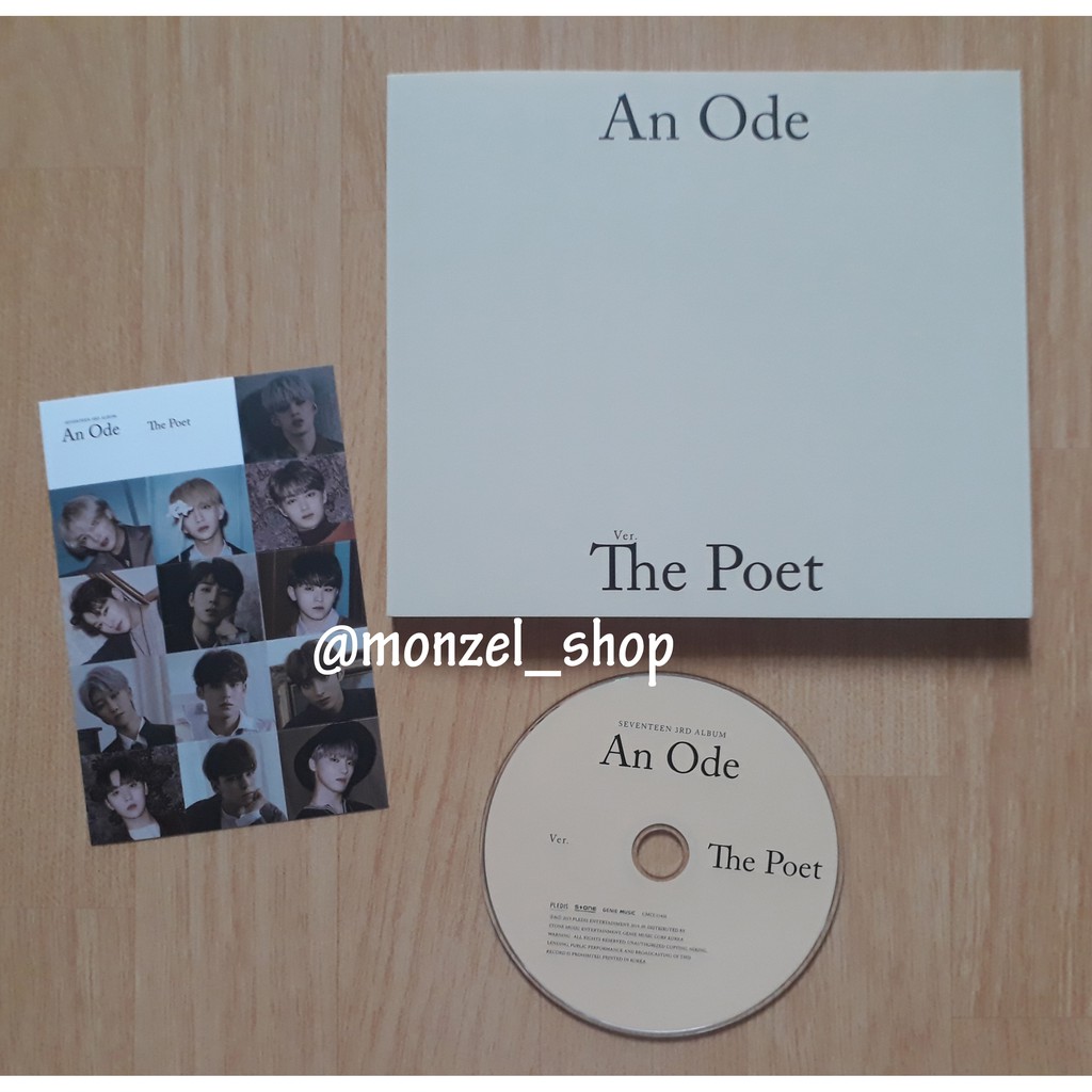 Jual SEVENTEEN / SVT - An Ode THE POET Version Album Only + poster ...