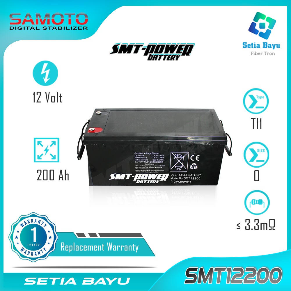 Jual Battery Aki Vrla Smt12200 Sla Battery Power12v 200ah Ups Original Shopee Indonesia 2205