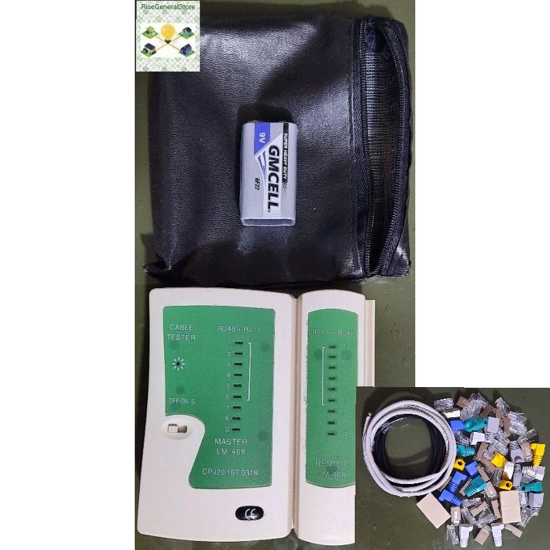 Jual Lan Tester Include Baterai+Case RJ45 dan RJ11 Alat Tes Kabel ...
