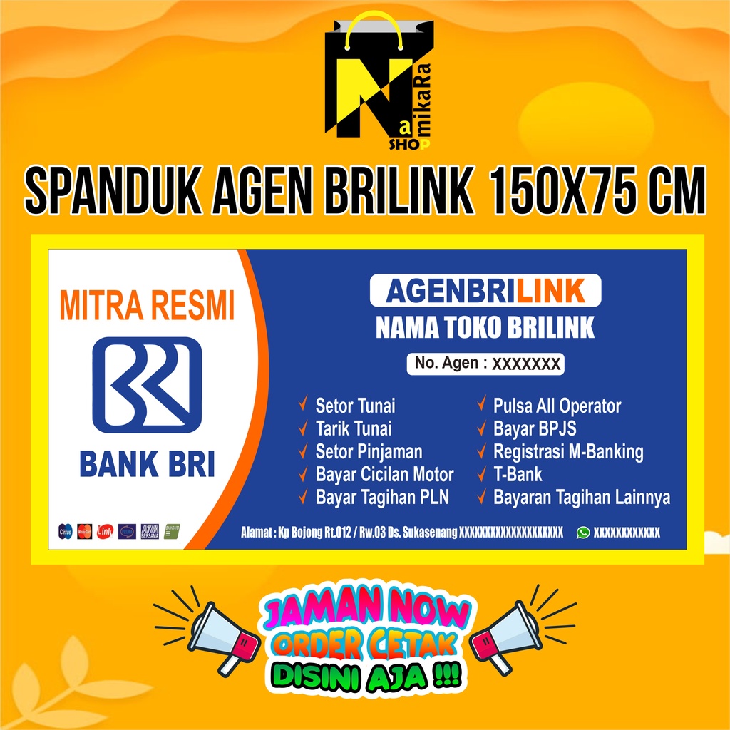 Jual Banner Spanduk Backdrop Brilink / Banner BRILINK / Spanduk Agen ...