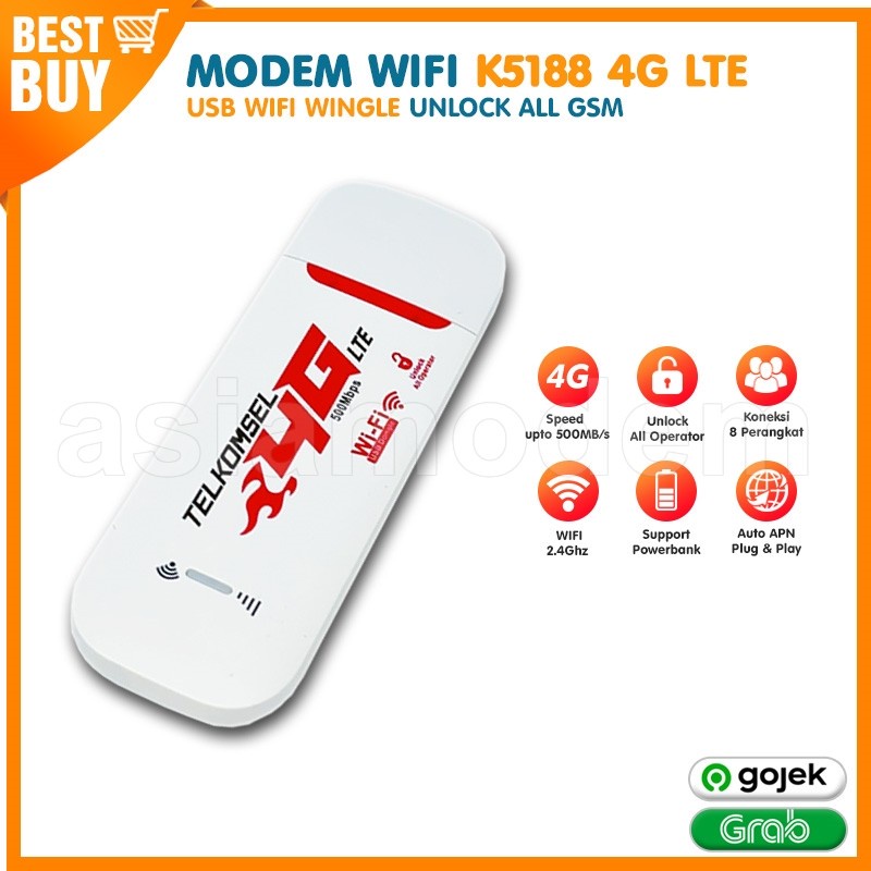 Jual Modem Wifi Mifi Usb 4g Telkomsel K5188 Unlock All Operator Gsm Shopee Indonesia