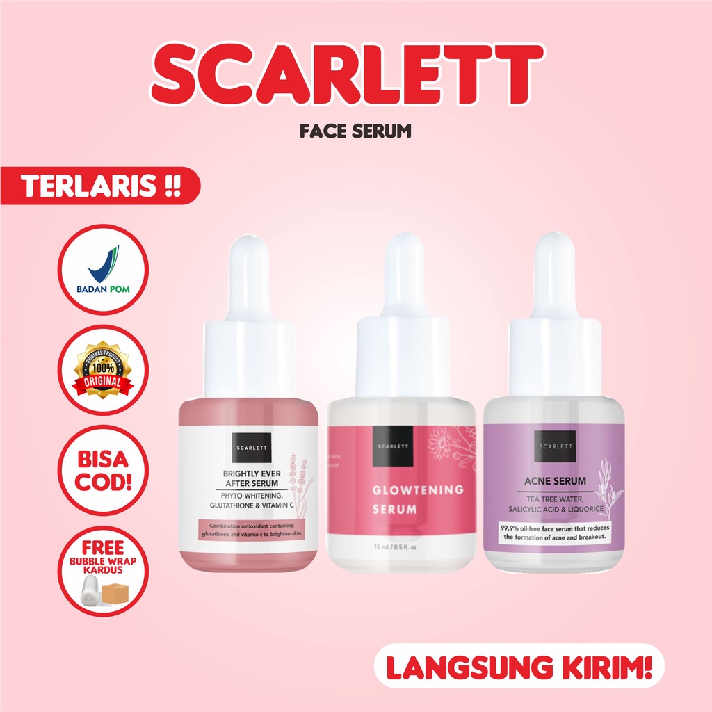 Jual Scarlett Whitening Serum Sale Bpom Original Glowtening Acne