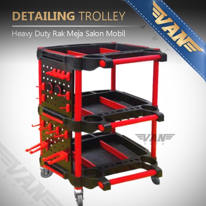 Jual Detailing Trolley Cart Troli Alat Rak Meja Salon Mobil Heavy Duty