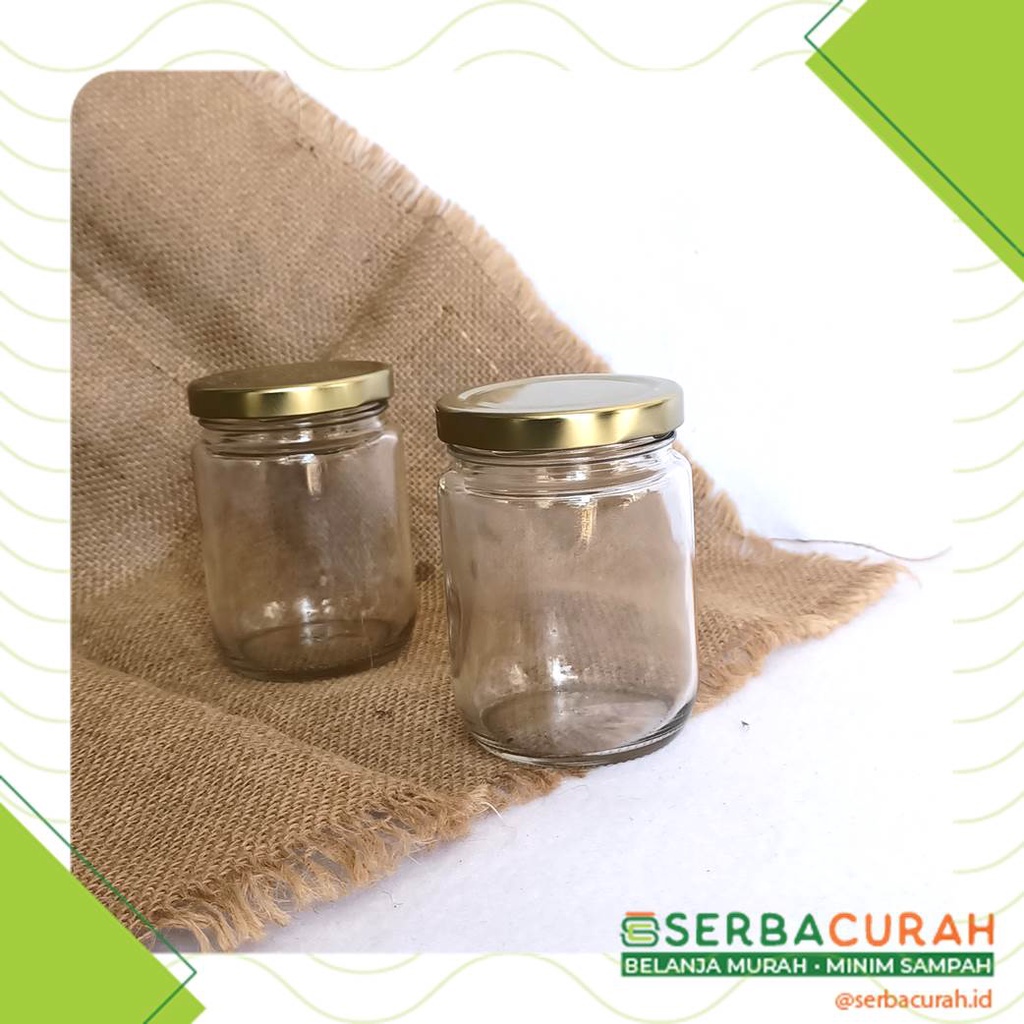 Jual Jar Kaca Round 250 ml | Tutup Gold | 10x6 cm | Shopee Indonesia