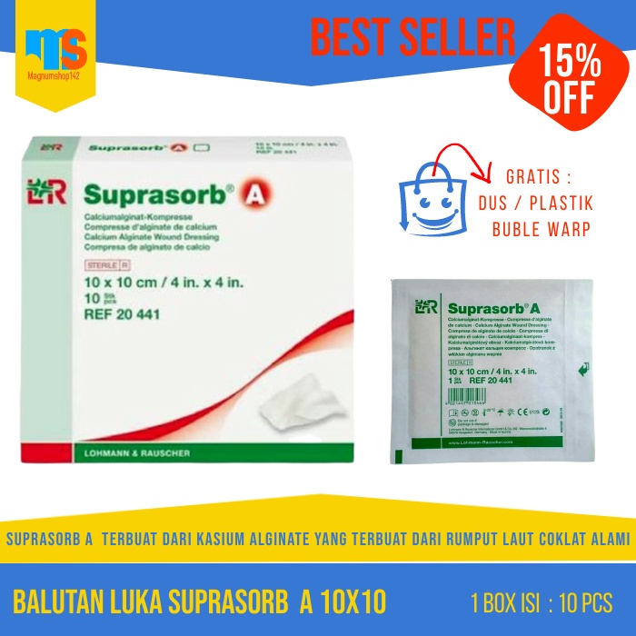 Jual SUPRASORB A CALCIUM ALGINATE BALUTAN DRESSING UNTUK LUKA DIABETES