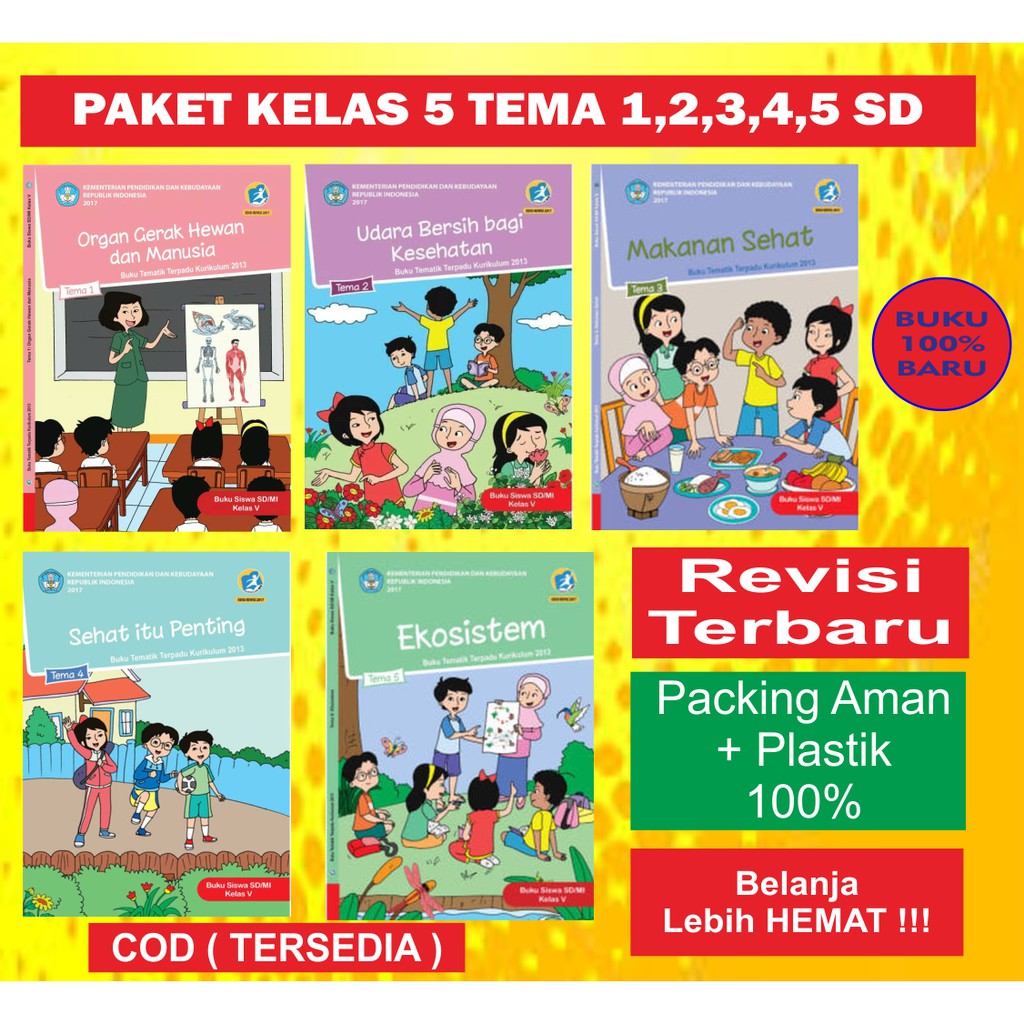 Jual Paket kelas 5 tema 1,2,3,4 dan 5 buku tematik sd kurikulum 2013 ...
